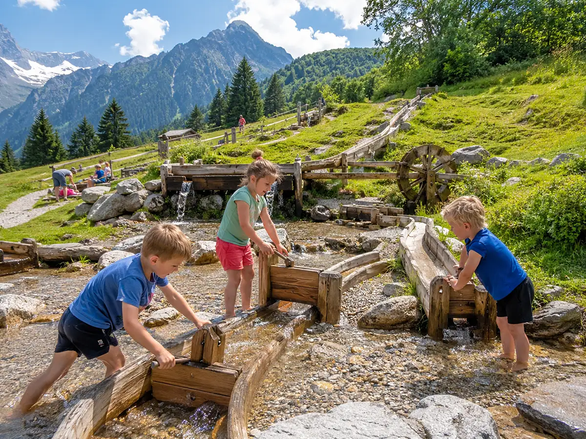 Family-friendly Alpine adventures with bathing lakes, mountain playgrounds, gorges and summer attractions
