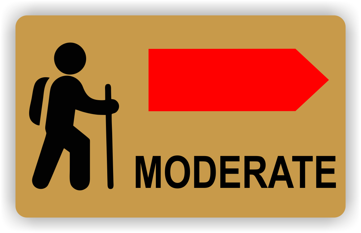 Moderate route difficulty