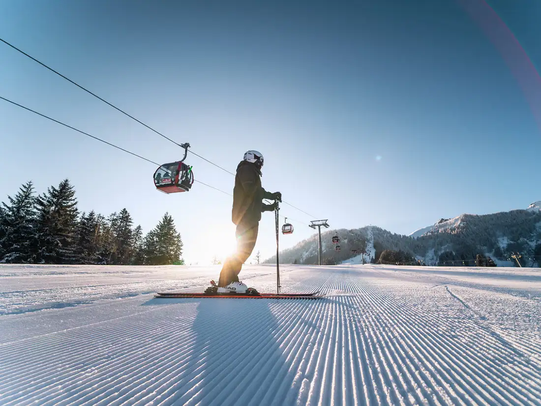 Snowy mountain landscape in Saalfelden Leogang